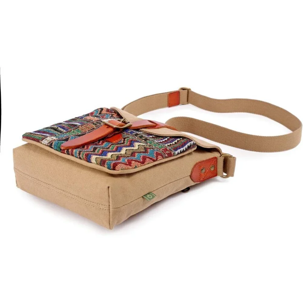 Crossbody Bag Leather Cotton Women's Eco-Friendly Durable Light-weight